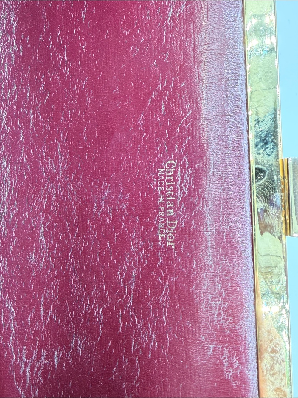 Vintage Burgundy Christian Dior Monogrammed Clutch - Picture 7 of 9